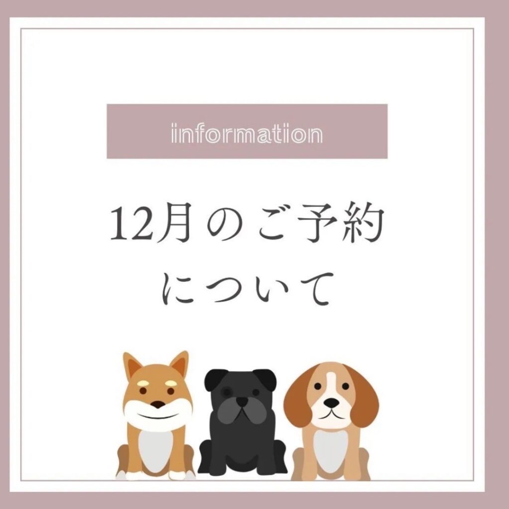 12月のご予約について